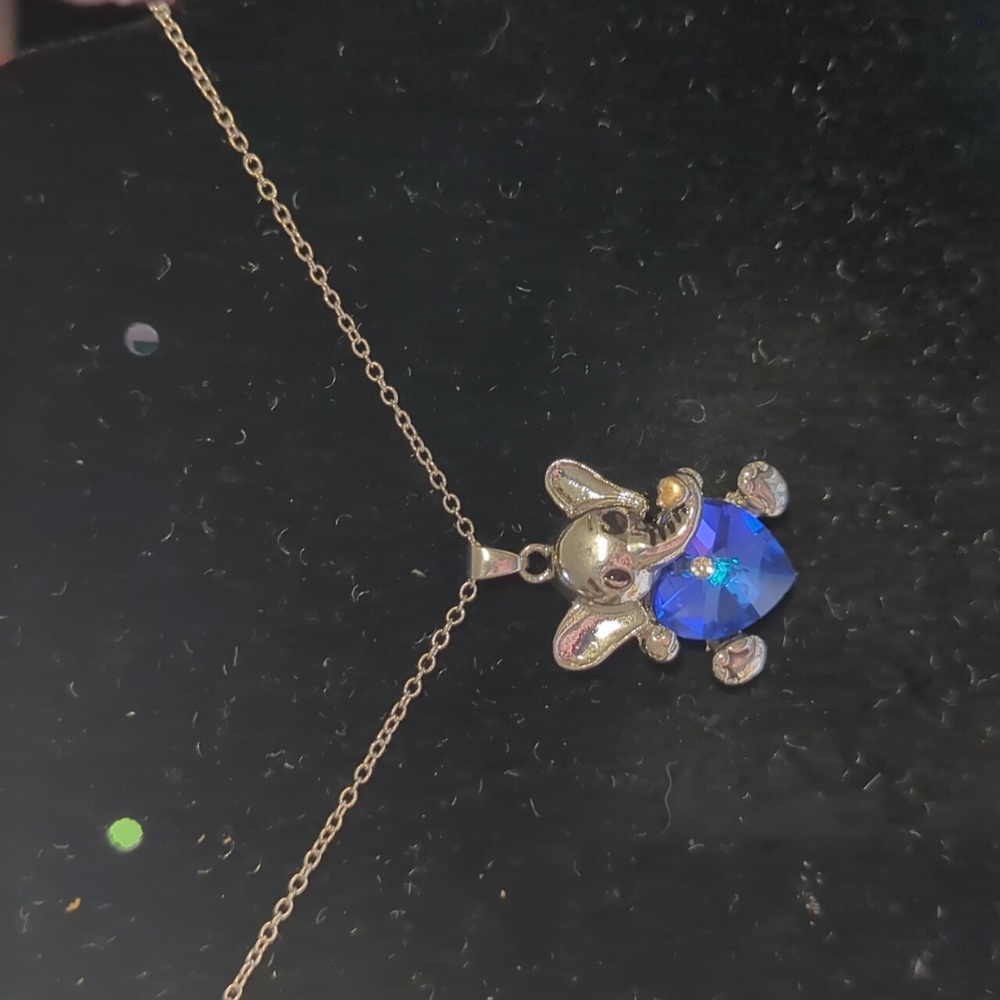 Rhinestone elephant pendant
